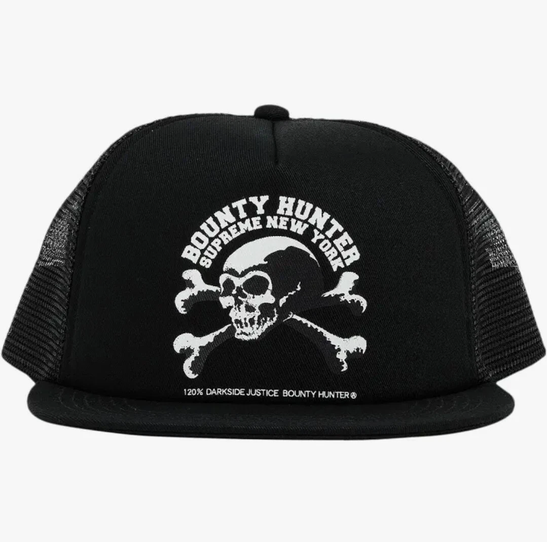 Chapeau noir 5 panneaux Supreme Bounty Hunter en maille neuf FW23
