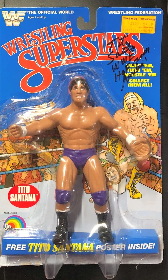 Tito Santana WWF Autographed LJN Wrestling Superstars Figure w/ Inscriptions NIB - Image 2 of 4