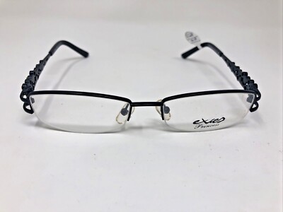 EXCES PRINCESS EYEGLASSES FRAME 103 100 52-17-135 BLACK HALF RIMLESS 3081