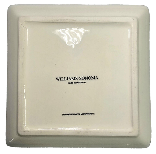 Fancy Square Appetizer Plate Williams Sonoma Made In Portugal Yellow Orange 6.5" - Picture 2 of 2