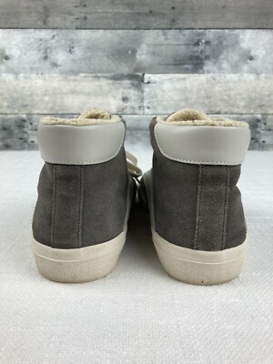 Madewell Sidewalk Gray Suede Faux Shearling High Top 