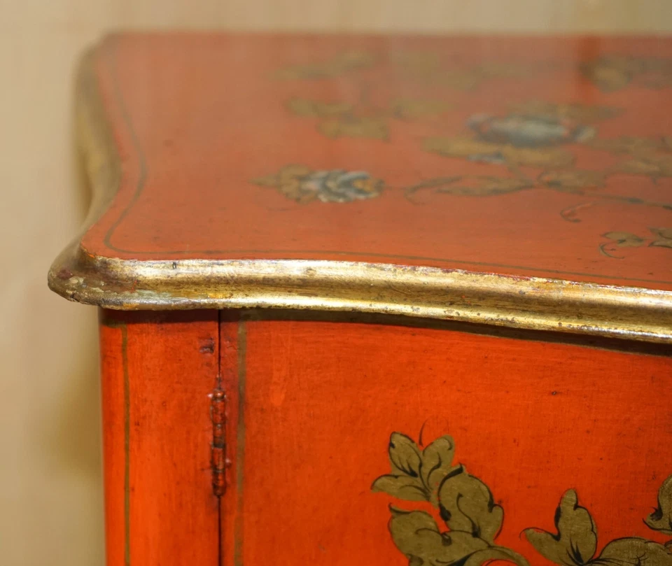 IMPRESIONANTE GABINETE LATERAL CHINOISERIE GEISHA NIÑAS VINTAGE AÑOS 20 LACADO Foto 4 de 4