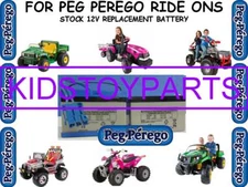 STOCK OEM REPLACEMENT BATTERY FOR PEG PEREGO 12V RIDE ON CARS AND TRUCKS