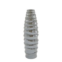 Hochglanz Keramik Vase Asymmetrisch Grau 20 Cm Modern Blumenvase Tischdeko Deko