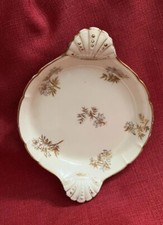 1850-1900 Charles Field Haviland CFH Handled Bowl Floral Pattern Gold Accents