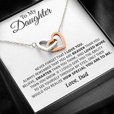 To My Daughter Necklace, Daughter Father Necklace, Daughter Gift from Dad