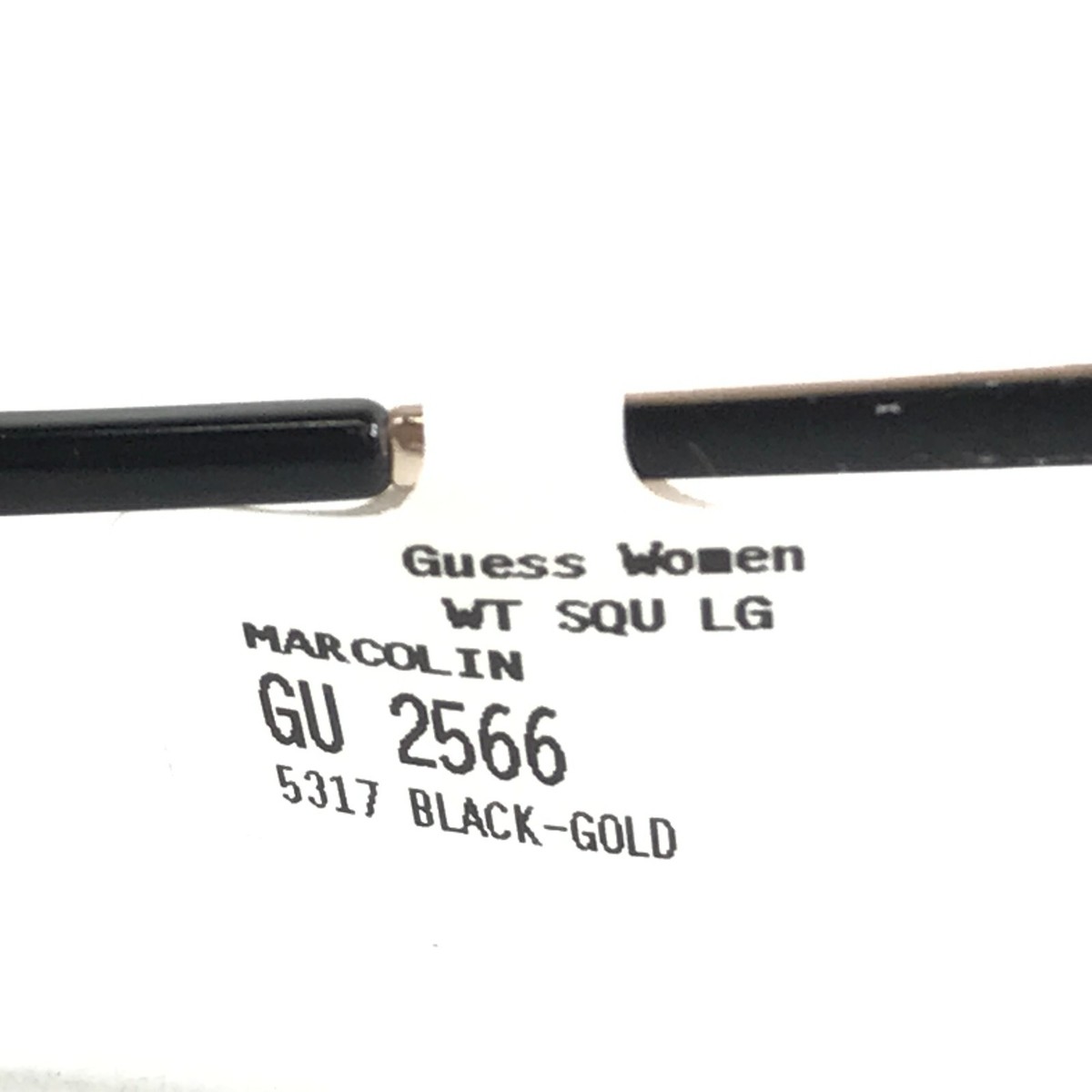 Guess Eyeglasses Frames GU2566 005 Black Gold Square Full Guess Eyeglasses Frames GU2566 005 Black Gold Square Full