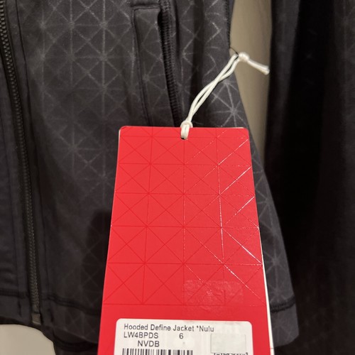 NWT Lululemon Membership Hooded Define Jacket *Nulu Nova Grid Emboss Black SZ: 6 - Picture 4 of 12