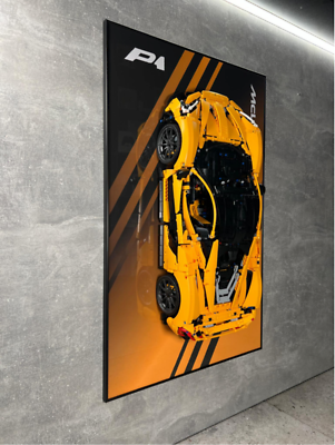 LEGO Art Wall Holder Frame 80x50 cm. for LEGO Technic McLaren P1