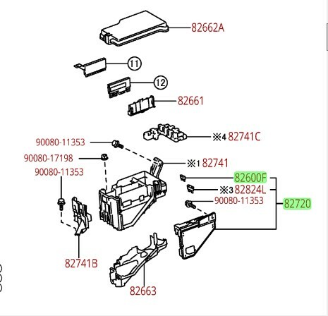 09-15 VENZA 2.7L JUNCTION BLOCK FUSE LINK 82720-0T020 GENUINE