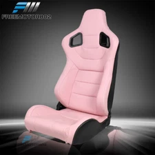 Adjustable Universal Racing Seat Pink Right PU & Carbon Leather & Dual Slider