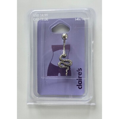 Body Jewelry belly button naval ring piercing body snake silvertone