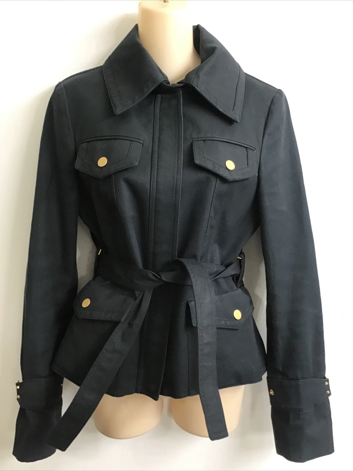 Giacca di cotone Gucci blu mezzanotte Safari 4 tasche cinturino da polso taglia 44