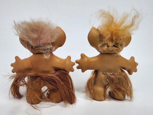 Uneeda Wishnik Troll Doll Good Luck Hula Dancer Troll 6" 1960's Grass Skirt - Picture 7 of 11