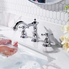 8in Widespread Bathroom Basin Faucet Waterfall Vanity Sink 3 Hole 2 Handle Taps
