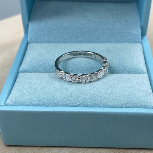 1,20 Ct coupe ronde et ovale alternée laboratoire cultivé diamant bracelet de mariage or 14 carats - Photo 8 sur 10