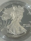 2007 "W" PROOF Mirror American SILVER Eagle $1 Box & COA