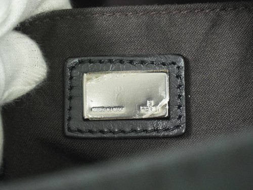 FENDI Zucchino Canvas 8BT127 Shoulder Crossbody Bag Black - Picture 20 of 21