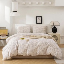 100 Natural Cotton Duvet Cover Set Queen Size With 210 Thread Count,3pcs