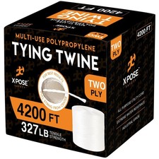 Polypropylene Tying Twine - 2 Ply White Plastic Poly Twine String 4200' Roll