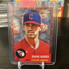 2022 Topps Chrome Platinum Anniversary  Shane Bieber #189 Platinum Rose Gold /75