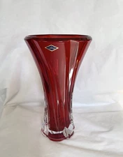 Vase 12 " Crystal Glass Red Bud Vase Home Decor Centerpiece Bohemia Crystal Gift