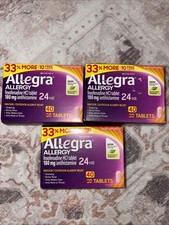  3 40 Count Allegra Allergy 24HR Fexofenadine HCL 180 mg /Antihistamine EXP 27