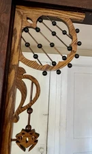 Victorian Art Nouveau Corner Fans Stick And Ball (pair)