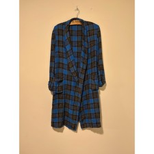 60s vintage 100 rayon robe shadow plaid 541331