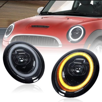 Für BMW MINI Cooper R50 R52 R53 2001-2007 Paar LED Scheinwerfer DRL Hi/Lo Strahl