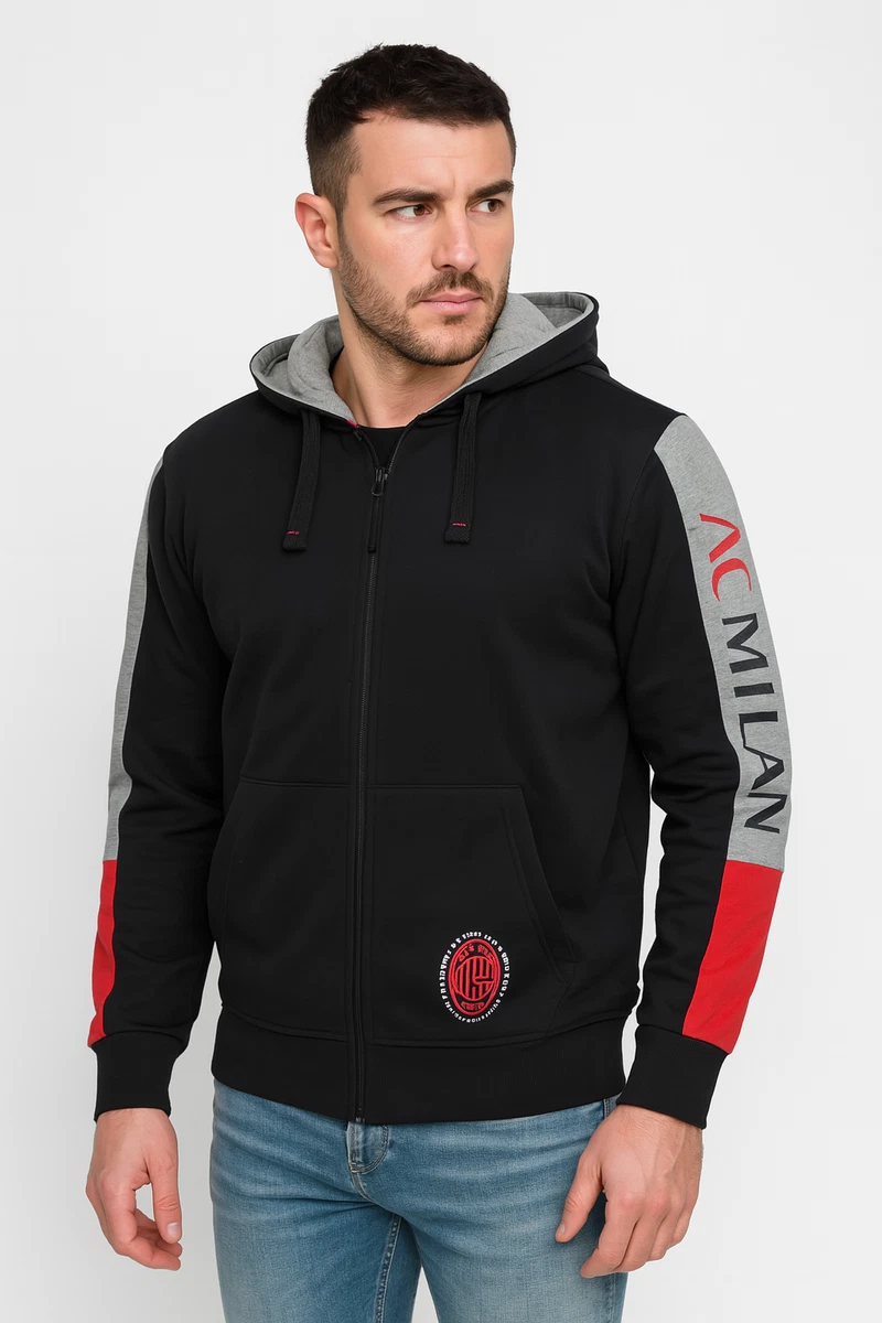 Felpa Con Cappuccio Passamontagna Stampata Uomo – Zip Intera, Antivento E Calda Per Autunno-inverno