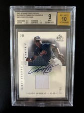 2001 SP Game Used Edition Chipper Jones Fabric Auto Card #/50. BGS 9 MINT 🔥🔥🔥