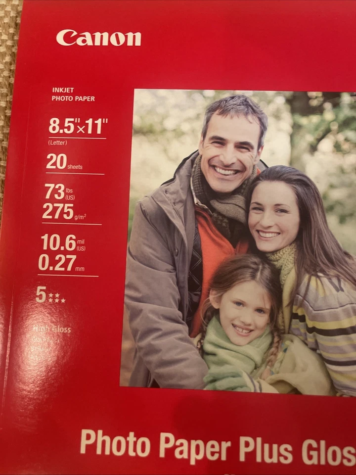 Canon PIXMA Inkjet Photo Paper Plus Glossy II 8.5x11" 20 Sheets PP-201 Lot of 4 - Image 3 of 4
