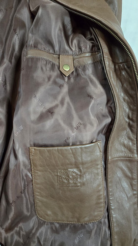 Jos A Bank Signature Collection Soft Brown Leather Bomber Jacket Full Zip XXLT - Picture 6 of 13