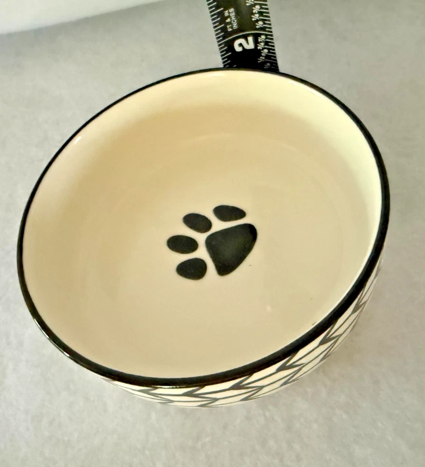 Small 5" Ceramic Paw Pet Dog Cat Bowl Set of Two - Image 3 of 4