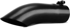 AUTOSAVER88 Turn Down BLK Exhaust Tip 2.25" Inlet 2.25" Outlet 9" Long Tail Tip