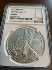 2021 $1 Type 1 American Silver Eagle NGC MS70 Brown Label