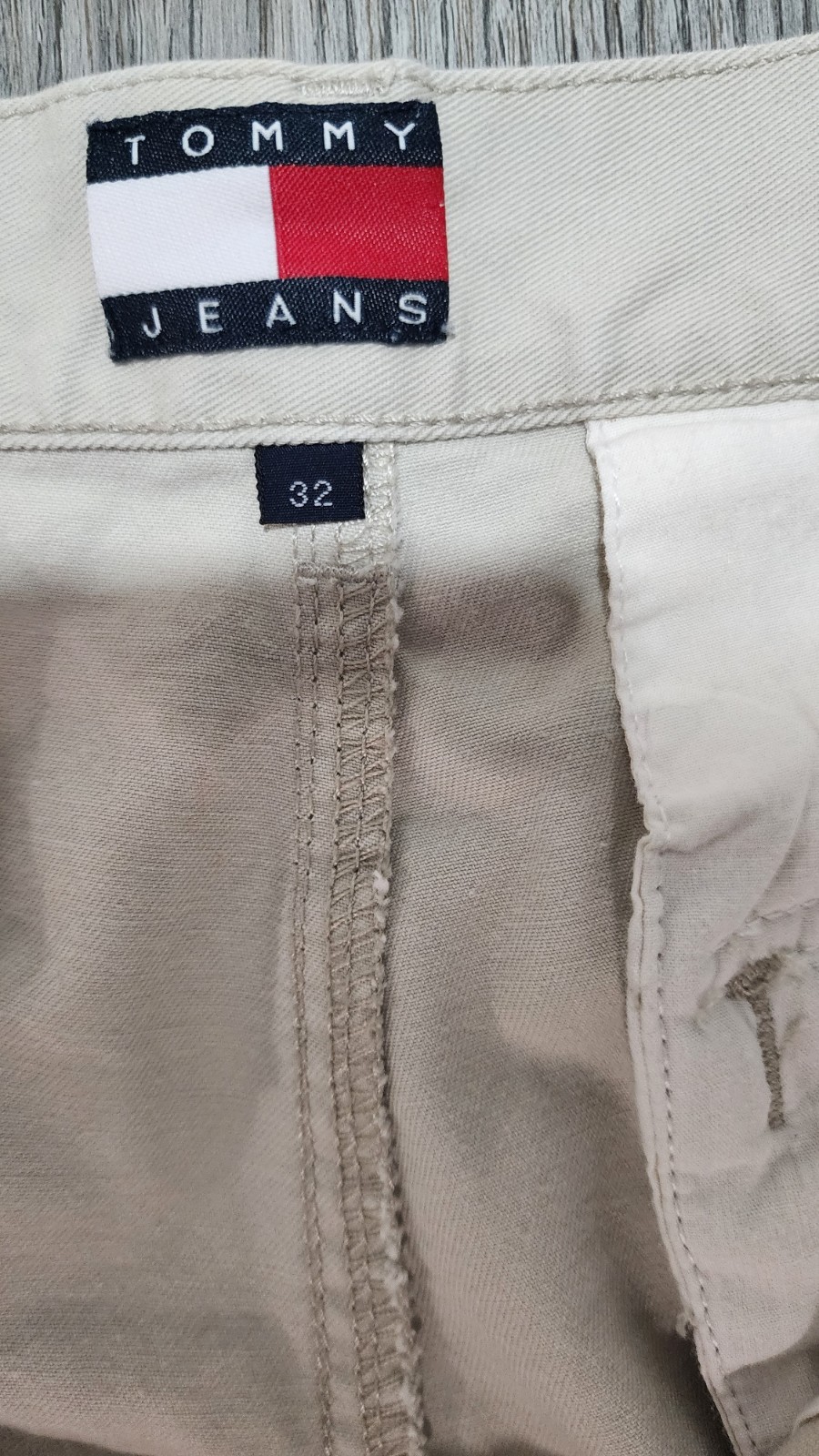 Tommy Hilfiger Men's 32's Beige Cargo Shorts Button Logo Pockets Flat Front s thumbnail 5