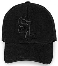 NWT Saint Laurent Black SL Logo Canvas Adjustable Baseball Cap Hat Sz 57 650