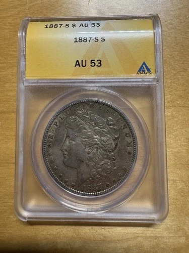 1887 S Morgan Silver Dollar ANACS AU 53