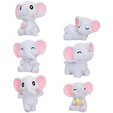  6 Pcs Tiny Animals Figures Elephant Ornament Creative Mini Elephants