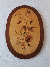 Holz Intarsien Bild Vintage Handgeschnitten