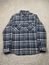 Brixton Flannel Shirt Men's Medium Blue Bowery Long Sleeve Button Plaid