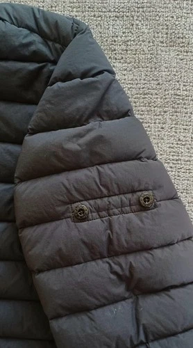 Stone Island Black Loom Woven Down Chambers Stretch Nylon-TC Hooded Jacket Sz L image 4