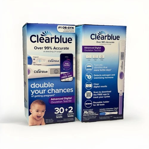 2PK Clearblue Advanced Digital 30 Ovulation Tests + 2 Pregnancy - EXP 09/2028 - product listing photo