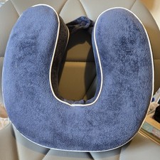 BLAUES NACKENSTÜTZKISSEN - EXCEL - ABNEHMBARER BEZUG - REISEKISSEN