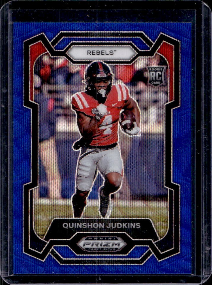 2024 Prizm Draft Picks Quinshon Judkins RC Blue Wave #119/249