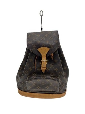 LOUIS VUITTON Backpack Montsouris MM Monogram Canvas BRW PVC Used