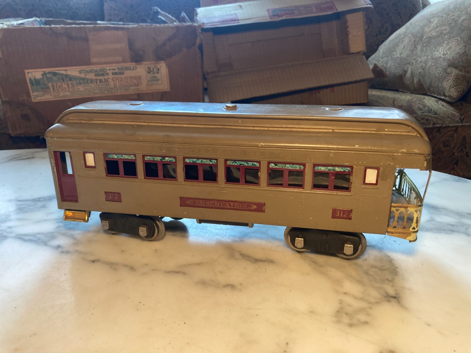 1920s Prewar Lionel 342 Train set with 318 engine 309, 310 & 312 Cars ...