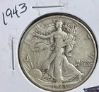 1943 50C Walking Liberty Half Dollar. 90% Silver. #1720